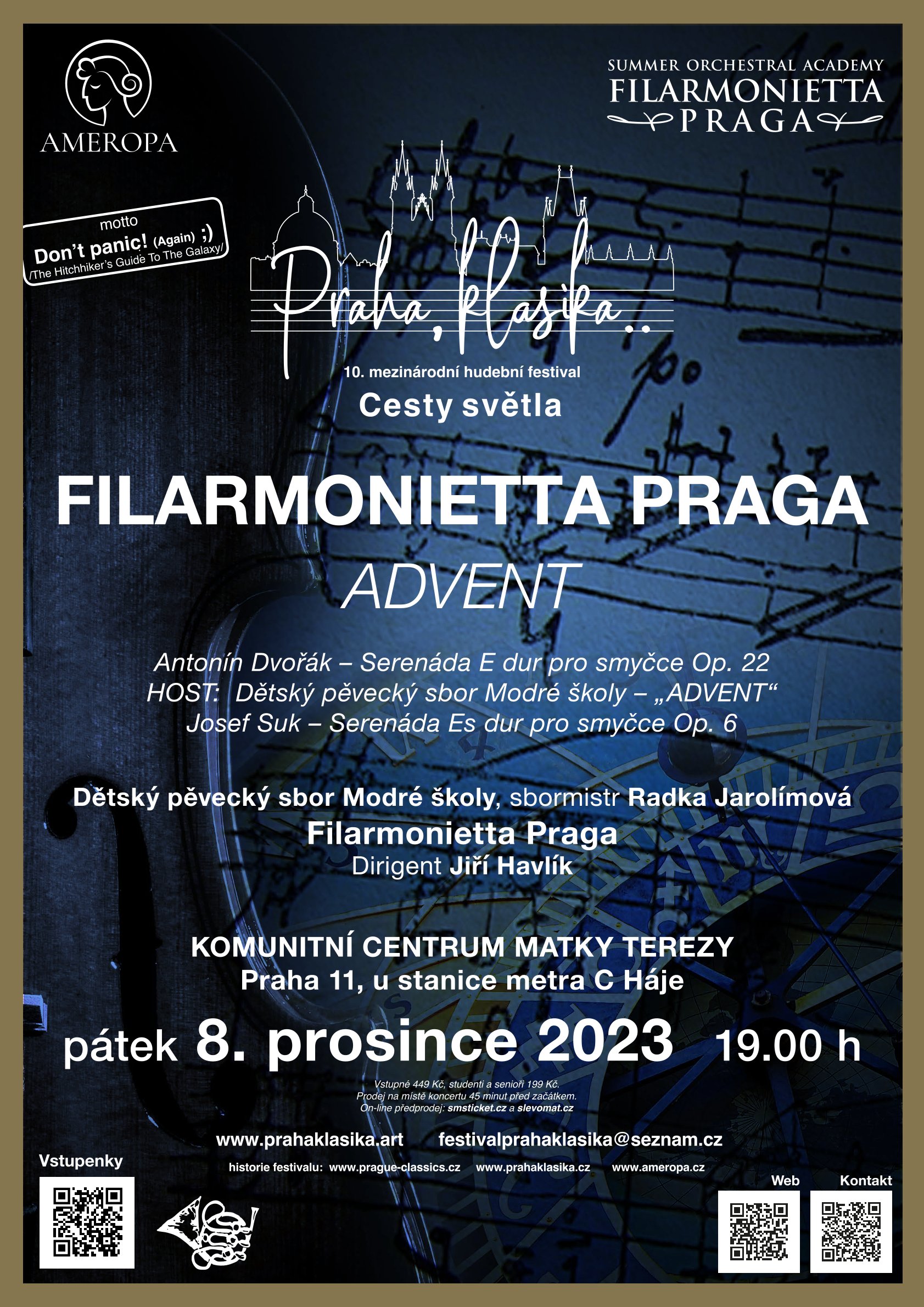 Plakát - Filarmonietta Praga - Advent, 8. prosince 2023 19:00, Komunitní centrum Matky Terezy